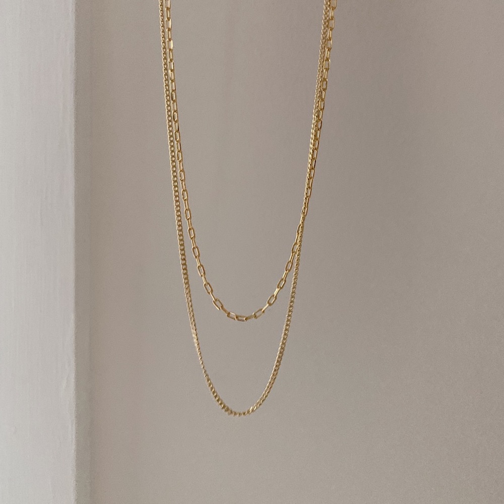 Layered Link Necklace Set | 18k Gold Filled - Picture 4 of 11